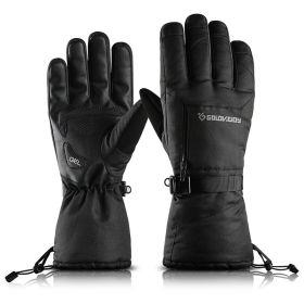 Ski Gloves Waterproof Gloves with Touchscreen Function Thermal Snowboard Gloves Warm Motorcycle Snow Gloves Men Women (Color: Black, size: L)