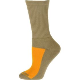 Cotton Crew Mesh Top Cushioned Sole Performance Socks for Women (Color: Tan)
