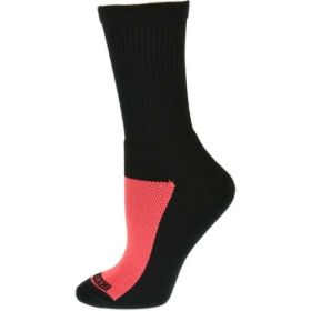 Cotton Crew Mesh Top Cushioned Sole Performance Socks for Women (Color: Black)